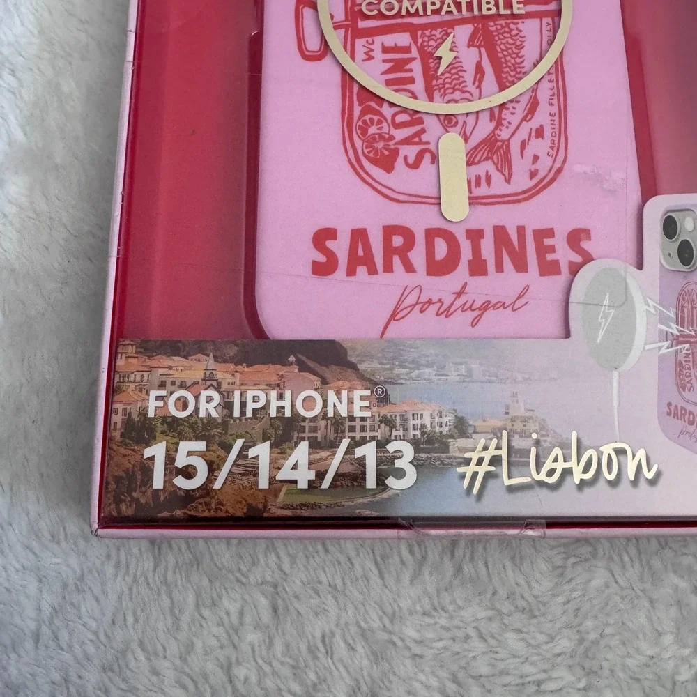 XO Poppy Lisbon Sardines MagSafe for iPhone 15 14 13 Case Pink NIP